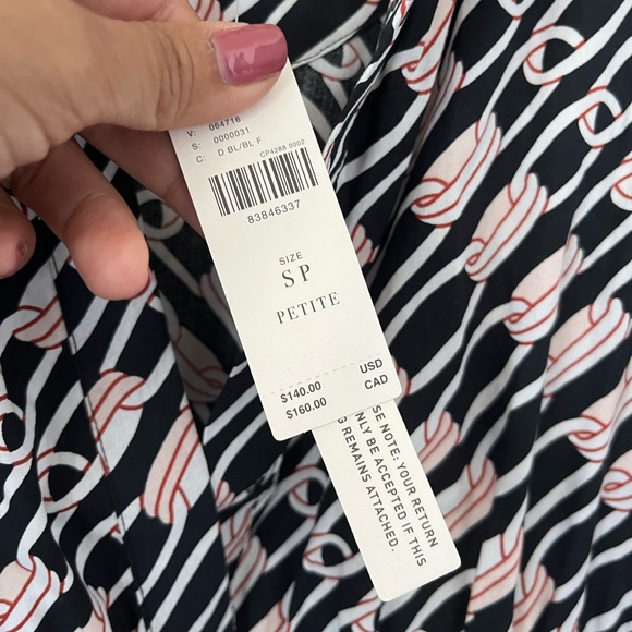 NWT Anthropologie Somerset Mini Dress Size Small  Petite Chain Link Pattern - Picture 15 of 15